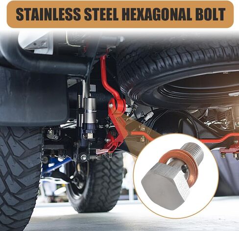 Stainless Steel Banjo Bolts, Banjo Bolt Kit, M10x1.0 Brake Fitting Adapter 20mm, Universal Car Accessories Thread Turbo Brake Line Fitting with Copper Washers Compatible with Most Vehicles in Saudi Arabia