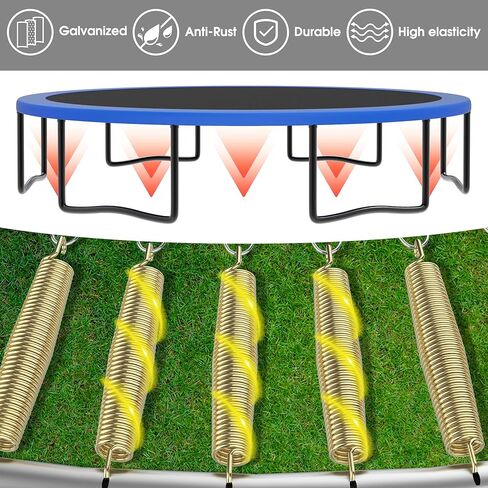 LHX 8 10 12 14 15 16FT Tranpoline Outdoor 1500LBS with Basketball Hoop, Large Heavy Duty Tranpoline for Kids and Adults with Light and Sprinkler, ASTM Approved & Easy Install, Backyard in Kuwait