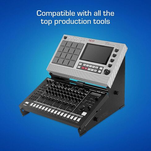 2-Tier XTS Desktop Stand, Adjustable Length from 10.6" - 18.5" for Sampler/Synth/MIDI Controller/Drum Machine, fits MPC Live 2/MPC One/TR-8S/Analog Rytm/Octatrack, easy to assemble and resize in Kuwait