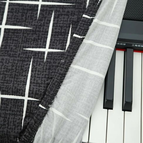 Piano Keyboard Cover for 61/88 Keys,solid Adjustable Stretchable Keyboard Cover with Elastic Band for Small Large Electric Digital Piano (white,L) in Saudi Arabia