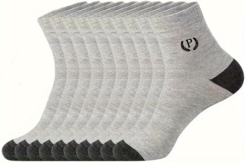 Men's Mid Length Socks, Soft and Comfortable, Suitable for Daily Outdoor Wear (10 Pairs) in Saudi Arabia