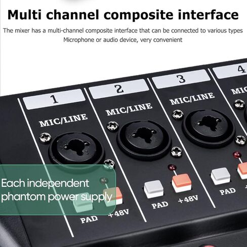 وحدة تحكم خلاط صوت 8 قنوات - خلاط استوديو تسجيل USB بلوتوث مع ريفيرب FX | طاقة فانتوم 48 فولت ومشغل MP3 | لايف دي جي كاريوكي in Kuwait