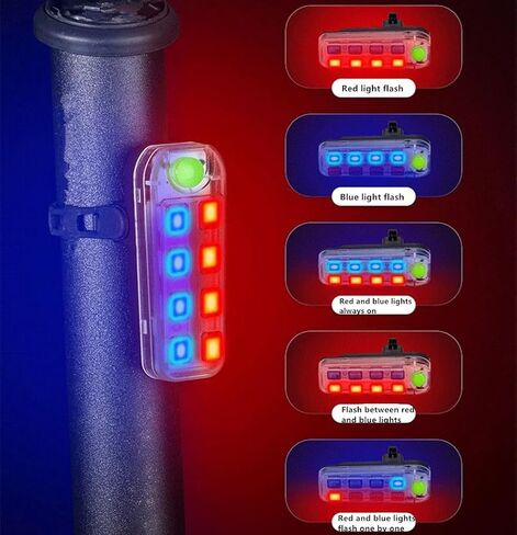 Mini Waterproof Shockproof Police Light LED 5 Flash Mode Bicycle Bike Cycling Rear Light Safety Warning Tail Light Lamp Bike Accessories in Saudi Arabia