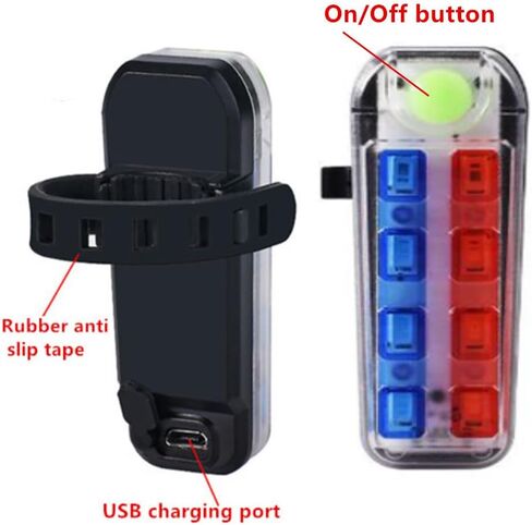 Mini Waterproof Shockproof Police Light LED 5 Flash Mode Bicycle Bike Cycling Rear Light Safety Warning Tail Light Lamp Bike Accessories in Saudi Arabia