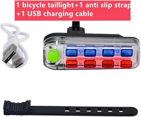 Mini Waterproof Shockproof Police Light LED 5 Flash Mode Bicycle Bike Cycling Rear Light Safety Warning Tail Light Lamp Bike Accessories in Saudi Arabia