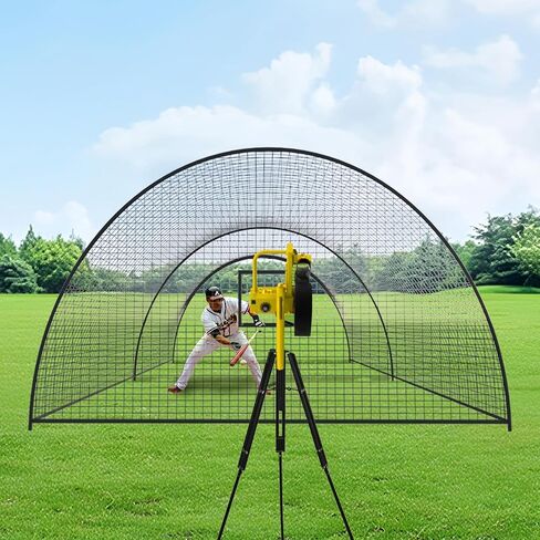 Baseball Batting Cage - 30x13x9FT Softball Batting Cage Net for Backyard with Pitching Hole, 12.7mm Fibreglass Pole Baseball Practice Pitching Net Training Equipment in Saudi Arabia