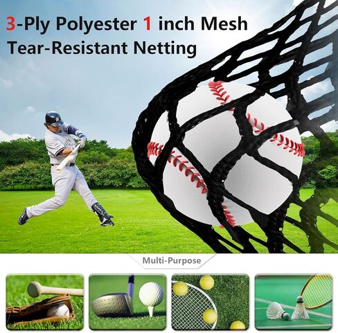 Baseball Batting Cage - 30x13x9FT Softball Batting Cage Net for Backyard with Pitching Hole, 12.7mm Fibreglass Pole Baseball Practice Pitching Net Training Equipment in Saudi Arabia