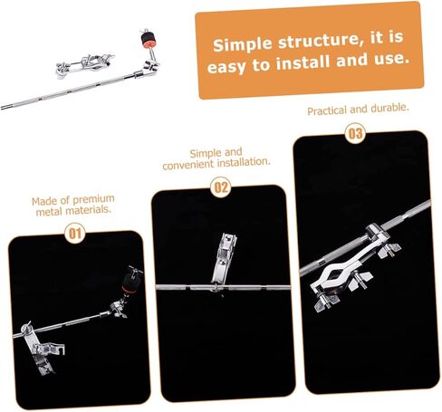 VANZACK Adjustable Drum Extension Arm Clamp Set Boom Cymbal Arm with Clamp for Drum Set for Percussion Instruments in Saudi Arabia