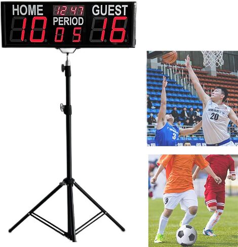 LED Electronic Basketball Scoreboard with Remote Control, 10-Level Brightness, 200ft Visibility – Perfect for Basketball, Volleyball, Football, and Ping Pong Games in Saudi Arabia