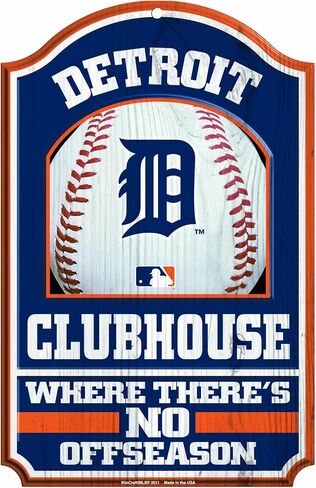 لافتة خشبية للنادي MLB Detroit Tigers مقاس 11 × 17 بوصة in Saudi Arabia
