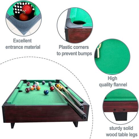 طاولة بلياردو فوشير، طاولة بلياردو صغيرة، مجموعة ألعاب السنوكر على الطاولة طاولة بلياردو محمولة مع إشارات وكرات ومثلث الأرفف in Kuwait