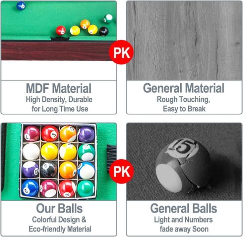 طاولة بلياردو فوشير، طاولة بلياردو صغيرة، مجموعة ألعاب السنوكر على الطاولة طاولة بلياردو محمولة مع إشارات وكرات ومثلث الأرفف in Kuwait