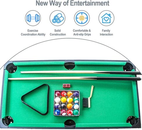 طاولة بلياردو فوشير، طاولة بلياردو صغيرة، مجموعة ألعاب السنوكر على الطاولة طاولة بلياردو محمولة مع إشارات وكرات ومثلث الأرفف in Kuwait