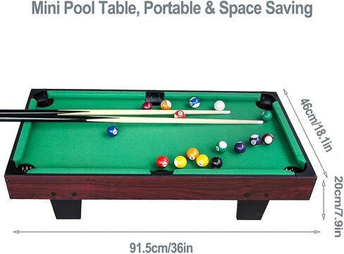 طاولة بلياردو فوشير، طاولة بلياردو صغيرة، مجموعة ألعاب السنوكر على الطاولة طاولة بلياردو محمولة مع إشارات وكرات ومثلث الأرفف in Kuwait