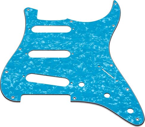 3-Ply 11 Hole SSS Guitar Pickguard - for ST/Strat Style forUSA/Mexico Fender Stratocaster/Strat (Blue pearl) in Saudi Arabia