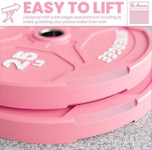Synergee Pink Bumper Plates – Durable Olympic Weight Plates, Low-Bounce Rubber for Strength Training, Powerlifting, and Functional Workouts. in Saudi Arabia