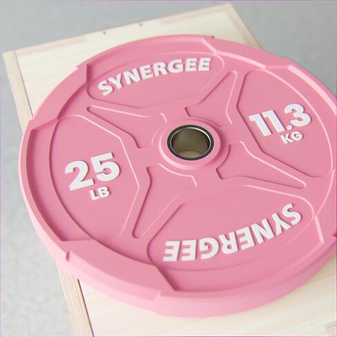 Synergee Pink Bumper Plates – Durable Olympic Weight Plates, Low-Bounce Rubber for Strength Training, Powerlifting, and Functional Workouts. in Saudi Arabia