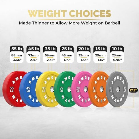 Bumper Plates Set with 7-Foot Olympic Barbell, Black Rubber Weight Plates with Steel Insert, Chrome Bar for Weightlifting Powerlifting in Saudi Arabia