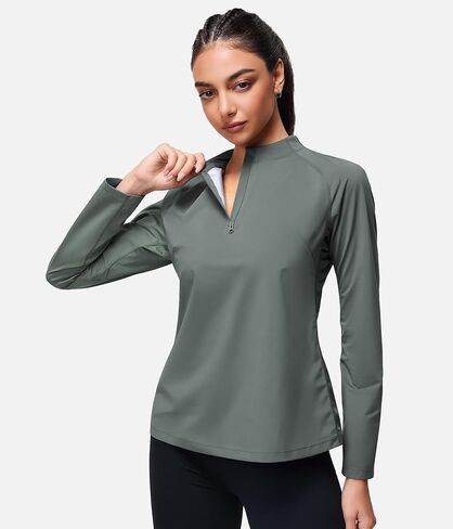 Junlan Sauna Shirt for Women - Long Sleeves Waist Trainer Vest for Gym Workout in Kuwait