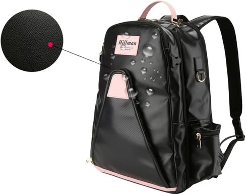 PU Leather Equestrian Backpack with Helmet Holder,Boot Bag Equestrian Horse Riding Bag,Waterproof Large Capacity Equestrian Helmet Bag (Black&Pink) in Saudi Arabia