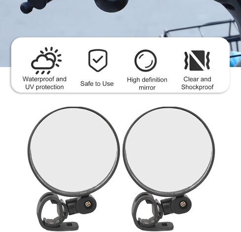 1 Pair 3.1 Inch Diameter Rear View Mirror Adjustable Angle Round Universal Rearview Mirror for Wheelchair Scooter in Saudi Arabia