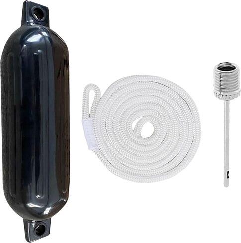 Motorcycle Repair Boat Mooring Buoy Boat for Fender 11x40cm Waterproof Protection Marine for Fender for Docking Anchor Inflatable Boat for Fenders Bumpers Easy to Replace(Black White Rope) in Saudi Arabia