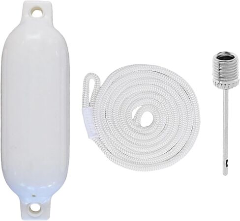 Motorcycle Repair Boat Mooring Buoy Boat for Fender 11x40cm Waterproof Protection Marine for Fender for Docking Anchor Inflatable Boat for Fenders Bumpers Easy to Replace(Black White Rope) in Saudi Arabia