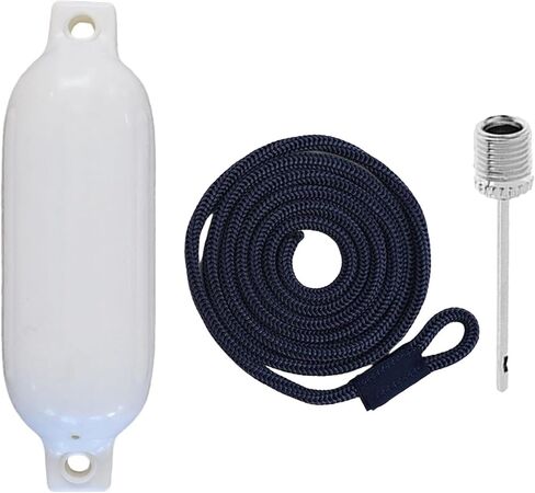 Motorcycle Repair Boat Mooring Buoy Boat for Fender 11x40cm Waterproof Protection Marine for Fender for Docking Anchor Inflatable Boat for Fenders Bumpers Easy to Replace(Black White Rope) in Saudi Arabia