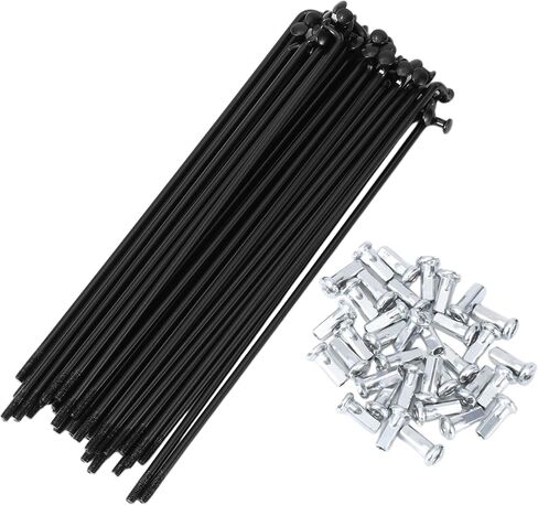 36 Set 12G Bicycle Spokes 133mm Bike Wheel Spokes 45 Steel Black in Saudi Arabia