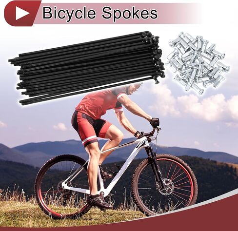 36 Set 12G Bicycle Spokes 133mm Bike Wheel Spokes 45 Steel Black in Saudi Arabia
