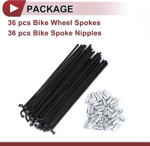 36 Set 12G Bicycle Spokes 133mm Bike Wheel Spokes 45 Steel Black in Saudi Arabia