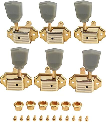 Guitar Tuners (3L + 3R Handed),6 PCS 1:18 Guitar String Tuning Pegs Tuner Machine Heads Knobs Tuning Keys for Acoustic or Electric Guitar(Silver) in Kuwait