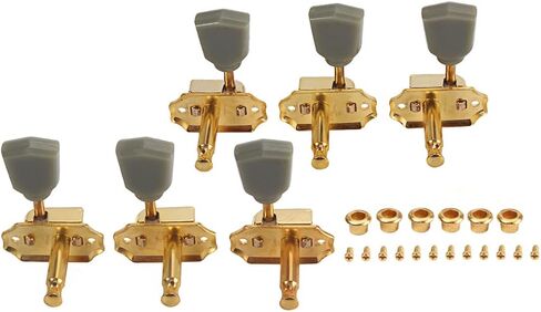 Guitar Tuners (3L + 3R Handed),6 PCS 1:18 Guitar String Tuning Pegs Tuner Machine Heads Knobs Tuning Keys for Acoustic or Electric Guitar(Silver) in Kuwait