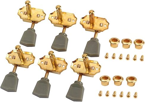 Guitar Tuners (3L + 3R Handed),6 PCS 1:18 Guitar String Tuning Pegs Tuner Machine Heads Knobs Tuning Keys for Acoustic or Electric Guitar(Silver) in Kuwait