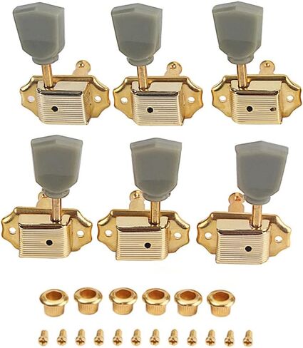 Guitar Tuners (3L + 3R Handed),6 PCS 1:18 Guitar String Tuning Pegs Tuner Machine Heads Knobs Tuning Keys for Acoustic or Electric Guitar(Silver) in Kuwait