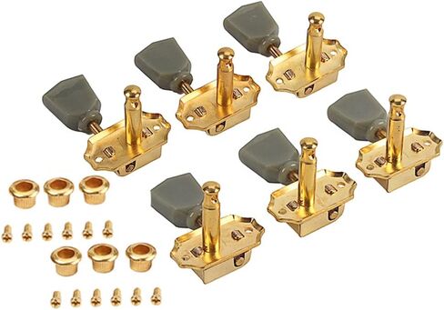 Guitar Tuners (3L + 3R Handed),6 PCS 1:18 Guitar String Tuning Pegs Tuner Machine Heads Knobs Tuning Keys for Acoustic or Electric Guitar(Silver) in Kuwait