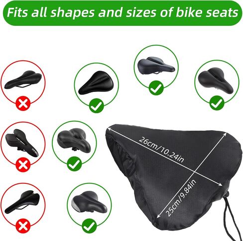 Waterproof Bicycle Seat Cover for Bicycles and E-Bikes Outdoor Protection, 2 Pcs Bike Seat Rain Cover with Drawstring Heavy Duty Bike Seats Cushion Protector Shield for Men Women in Saudi Arabia