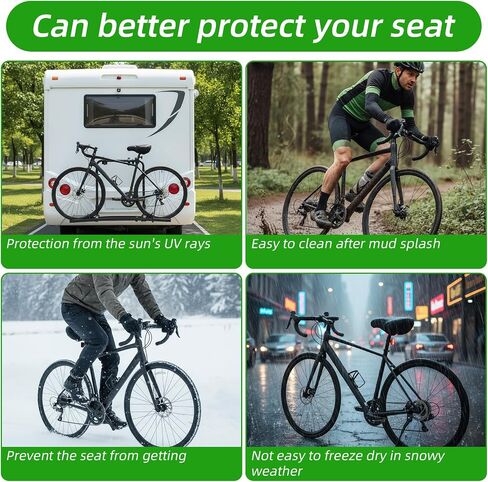 Waterproof Bicycle Seat Cover for Bicycles and E-Bikes Outdoor Protection, 2 Pcs Bike Seat Rain Cover with Drawstring Heavy Duty Bike Seats Cushion Protector Shield for Men Women in Saudi Arabia
