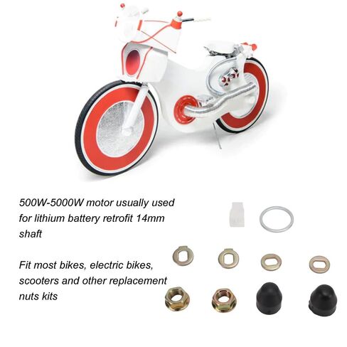 Electric Bike Hub Motor M14 Nut and Washer Kit with 14mm Shaft Screw Cap Washer Fit for Electric Bikes Scooters Motor(Bicycle Hub Motor Nuts Kit) in Kuwait