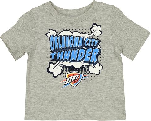 تي شيرت Outerstuff Oklahoma City Thunder NBA للأطفال الصغار بأكمام قصيرة، رمادي منقط in Saudi Arabia