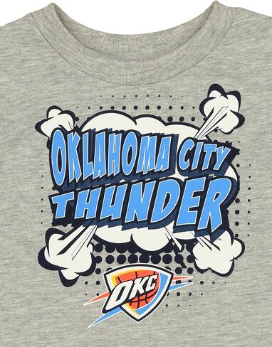 تي شيرت Outerstuff Oklahoma City Thunder NBA للأطفال الصغار بأكمام قصيرة، رمادي منقط in Saudi Arabia