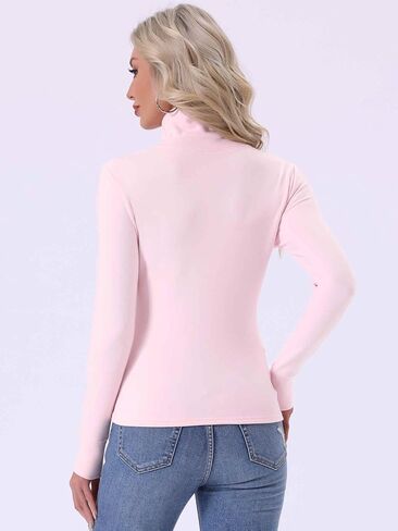 cheibear Womens Turtleneck Tops Mock Turtle Long Sleeve Shirts Fall Winter Warm Undershirt Thermal Top Basic Layer in Saudi Arabia