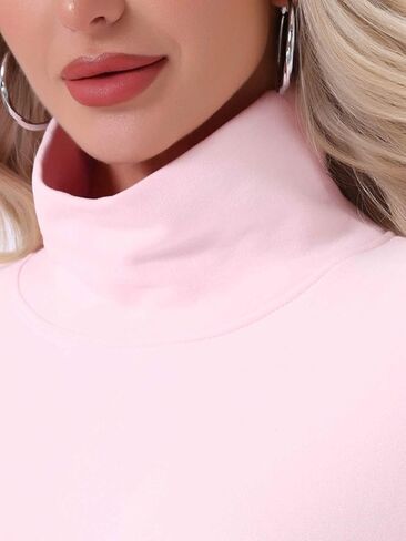 cheibear Womens Turtleneck Tops Mock Turtle Long Sleeve Shirts Fall Winter Warm Undershirt Thermal Top Basic Layer in Saudi Arabia