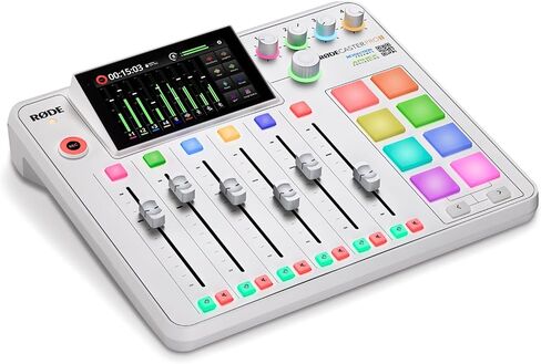 وحدة تحكم إنتاج الصوت Rode RODECaster Pro 2 مع 4 ميكروفونات PodMic Podcasting، وأذرع PSA1+ الاحترافية، وسماعات رأس فوق الأذن، وبطاقة microSD سعة 32 جيجابايت، و4x كابلات XLR in Saudi Arabia