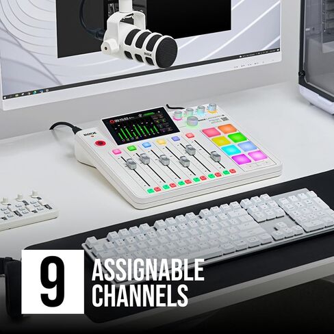 وحدة تحكم إنتاج الصوت Rode RODECaster Pro 2 مع 4 ميكروفونات PodMic Podcasting، وأذرع PSA1+ الاحترافية، وسماعات رأس فوق الأذن، وبطاقة microSD سعة 32 جيجابايت، و4x كابلات XLR in Saudi Arabia