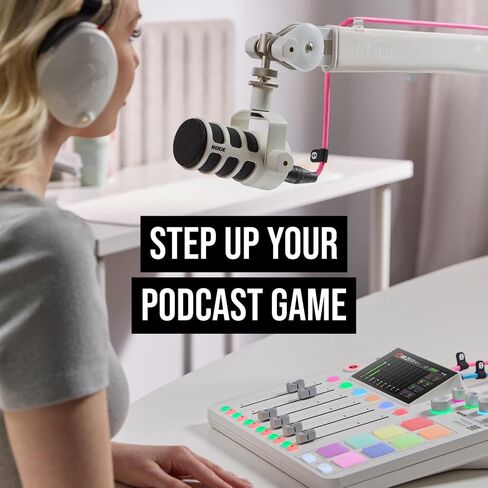 وحدة تحكم إنتاج الصوت Rode RODECaster Pro 2 مع 4 ميكروفونات PodMic Podcasting، وأذرع PSA1+ الاحترافية، وسماعات رأس فوق الأذن، وبطاقة microSD سعة 32 جيجابايت، و4x كابلات XLR in Saudi Arabia