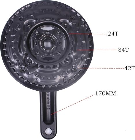 PROWHEEL دراجة كرانسيت ، 42-34-24T/48-38-28T ل 3x6/7/8 سرعة العالمي ساحة حفرة كرنك مجموعة 170 مللي متر كرنك الذراع للدراجات الجبلية in Kuwait