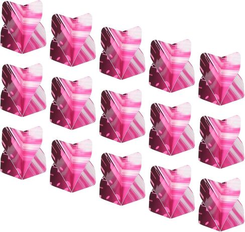 15 Pack Standard Dart Flights - Flight Thick Striped Pattern Apply to Soft Tip Steel Tip (Pink) in Saudi Arabia