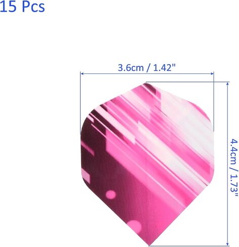 15 Pack Standard Dart Flights - Flight Thick Striped Pattern Apply to Soft Tip Steel Tip (Pink) in Saudi Arabia