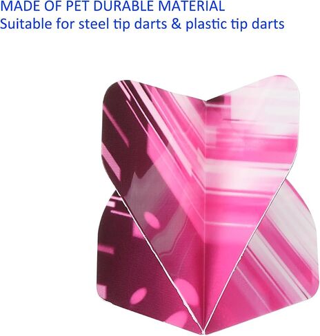 15 Pack Standard Dart Flights - Flight Thick Striped Pattern Apply to Soft Tip Steel Tip (Pink) in Saudi Arabia